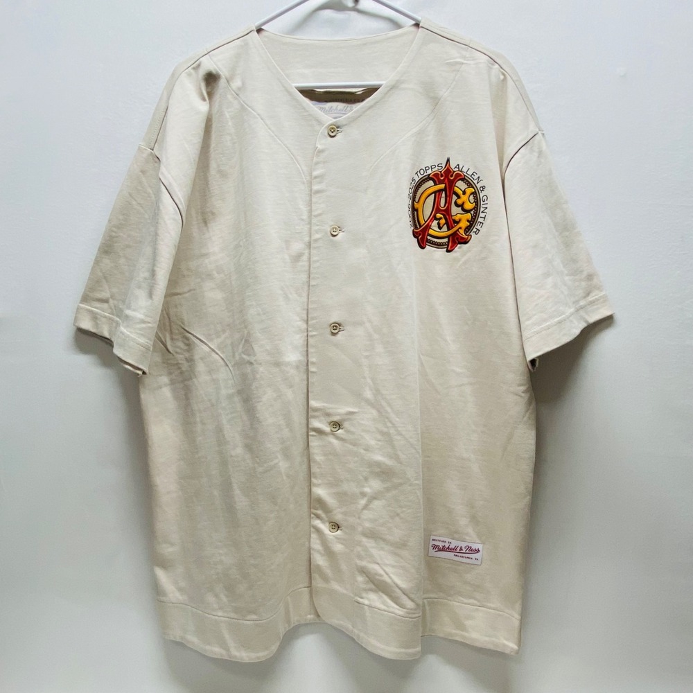 Mitchell & Ness x Allen & Ginter Topps Baseball Jersey L Bone Cotton MLB Limited